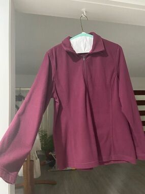 Lands' End Maroon Fleece Pullover